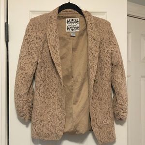 Wet Seal Tan Floral Blazer - Large